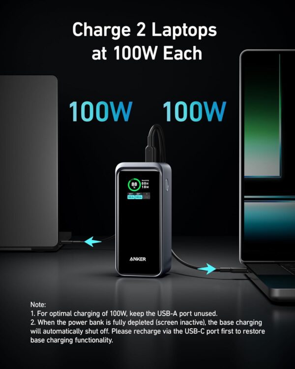 Anker Prime Power Bank, 20,000mAh Portable Charger with 200W Output, Smart Digital Display, 2 USB-C and 1 USB-A Port Compatible with MacBook Pro/Air, iPhone 16/15/14 Series, Samsung, Huaiwei, Dell - Image 2